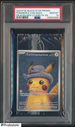 Pokemon Pikachu with Grey Felt Hat Van Gogh #085 Graded Sealed Promo PSA 10 - Image 1