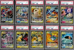 Lot of (10) Pokemon Japanese All Star Tag Team RR PSA 10 Set w/ Mew Pikachu - Image 1