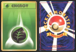 Japanese Pokemon TCG | Grass Energy | Non Holo | Base Set | Moderately Played - Image 1