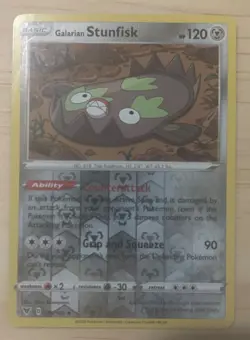 Pokemon TCG | GALARIAN STUNFISK | Reverse Holo Rare | 125/185 | Vivid Voltage - Image 1