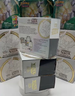 Lot of (9) Pokemon Brilliant Stars ETB's + 3 Spring Arceus Lunchbox Tins SEALED - Image 2