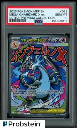 2025 Pokemon TCG MEP EN UPC #023 Mega Charizard X ex PSA 10 GEM MINT #1 - Image 1
