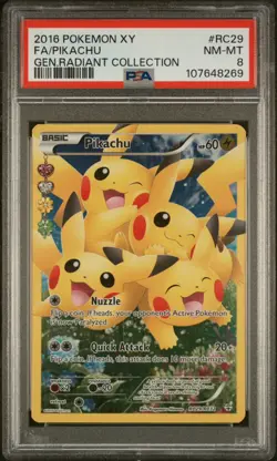 Pokemon Pikachu TCG RC29/RC32 Radiant Collection Generations PSA 8 NM-MT - Image 1