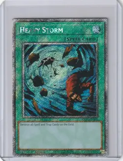 Yugioh RA03-EN092 Heavy Storm – Platinum Secret Rare 1st Edition - Image 1