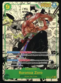 2024 One Piece OP06 EN Manga Alternate Art #118 Roronoa Zoro - Image 1