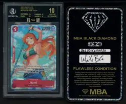 2022 One Piece OP01-016 Nami Alt Art Pre-Errata Alpha Wave 1 BGS 10 BLACK LABEL - Image 4