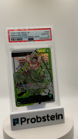 2026 ONE PIECE CARD JPN RORONOA ZORO SERIALIZED TOP PRIZE ASIA OP12-020 PSA 10 - Image 2