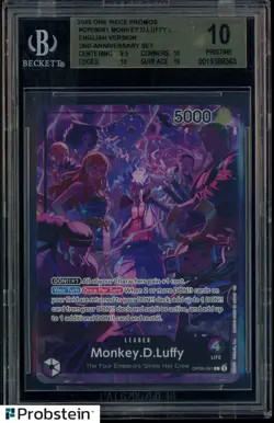 2025 One Piece Promos OP09061 Monkey D. Luffy 2nd Anniversary Set EN BGS 10 - Image 1