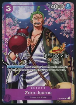 2025 One Piece EN CS 25-26 Finalist Textured Black Stamp Roronoa Zoro-Juurou - Image 1