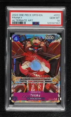 2024 One Piece Emperors in the New World OP09 SR Alt Art Franky PSA 10 GEM MT - Image 1
