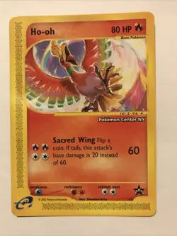 Pokemon Card Ho-oh Wizards of the Coast Series #52 Black Star Promo - Image 1