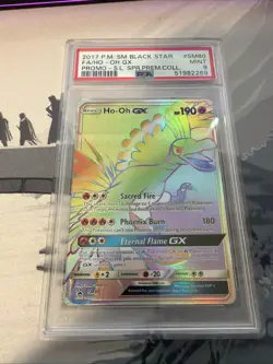 Pokemon TCG Ho-Oh GX Sun & Moon SM80 Promo Card PSA9 - Image 1