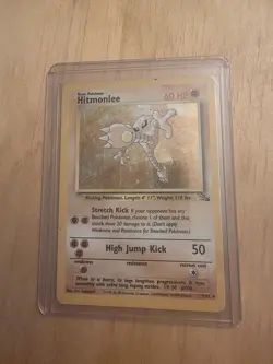Pokemon Hitmonlee Fossil Holo Rare 60 HP Unlimited Wizards 7/62 1999 Card - Image 1