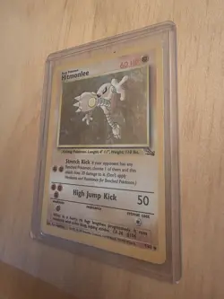 Pokemon Hitmonlee Fossil Holo Rare 60 HP Unlimited Wizards 7/62 1999 Card - Image 2
