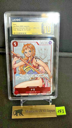 CGC PRISTINE 10 Nami (Parallel) OP01-016 R 25th Edition ONE PIECE Card 2022 - Image 1