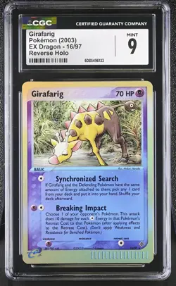 CGC 9 MINT Girafarig 2003 EX Dragon 16/97 Reverse Holo Pokemon Card - Image 1