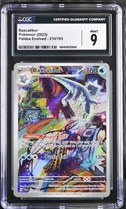 CGC 9 MINT Baxcalibur 2023 Paldea Evolved 210/193 Illustration Rare Pokemon Card - Image 1