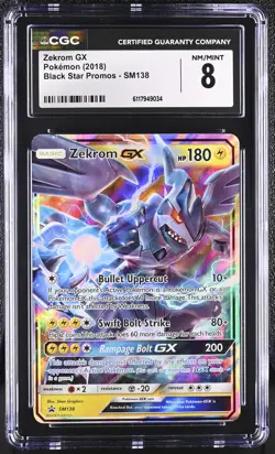 CGC 8 Zekrom GX 2018 Black Star Promos SM138 Pokemon Card - Image 1
