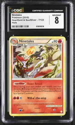 CGC 8 Ninetales 2010 HeartGold & SoulSilver 7/123 Holo Pokemon Card - Image 1