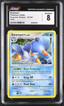 CGC 8 Swampert 2009 Supreme Victors 12/147 Holo Pokemon Card - Image 1