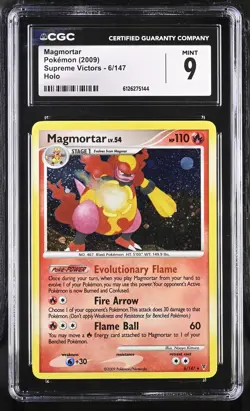 CGC 9 MINT Magmortar 2009 Supreme Victors 6/147 Holo Pokemon Card - Image 1