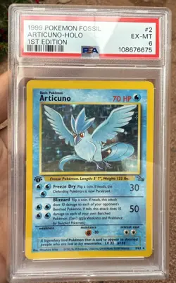 Articuno 1st Edition 2/62 Fossil Holo Rare Vintage Pokemon Card - PSA 6 EX-MT * - Image 1