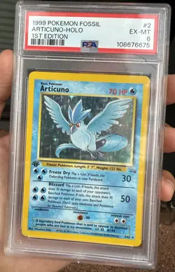 Articuno 1st Edition 2/62 Fossil Holo Rare Vintage Pokemon Card - PSA 6 EX-MT * - Image 3