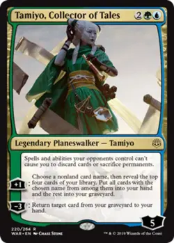 MTG Tamiyo, Collector of Tales - Foil, War of the Spark, Moderately Played, Engl - Image 1
