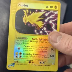Pokemon Zapdos 044/147 Aquapolis Reverse Holo Rare 80 HP Basic Card - Image 3