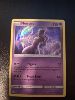 Pokemon Mewtwo Holo Rare TCG Card 12/18 Detective Pikachu LP - Image 1