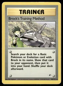 Pokemon Tcg Brock's Training Method #106 Pokemon Gym Heroes MP - Image 1