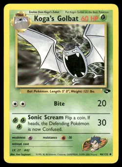 Pokemon Tcg Koga's Golbat #46 Pokemon Gym Challenge MP - Image 1