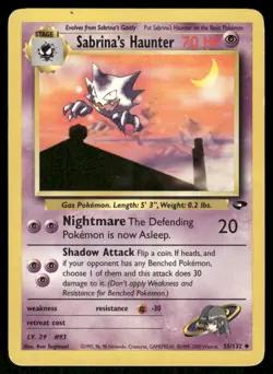 Pokemon Tcg Sabrina's Haunter #55 Pokemon Gym Challenge LP - Image 1