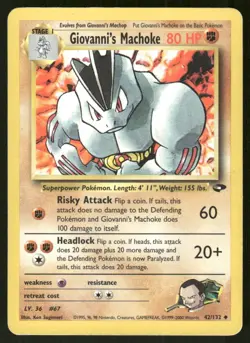 Pokemon Tcg Giovanni's Machoke #42 Pokemon Gym Challenge MP - Image 1