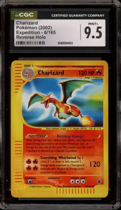 Pokemon Charizard Expedition Reverse Holo Rare #6 CGC 9.5 - Image 1