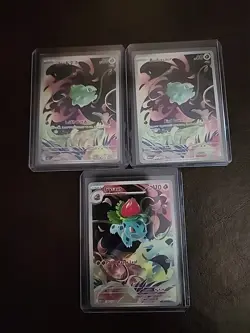 Pokemon TCG Bulbasaur 133/132 & 064/063 + Ivysaur 134/132 Illustration Rare Lot - Image 1