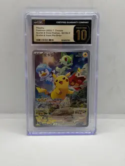 Pokemon Chinese Scarlet Violet Pre-order Promo Pikachu 001/SV-P CGC 10 Pristine - Image 1