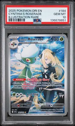 Pokemon Destined Rivals Cynthia's Roserade 184 PSA 10 - Image 1
