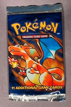 Pokemon WOTC Unlimited Base Set Vintage Booster Pack Charzard Sealed! - Image 1