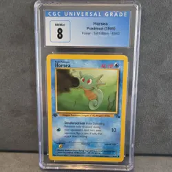 1st Edition!!! Pokemon Horsea Fossil 49/62 CGC 8 English 1999 - Image 1