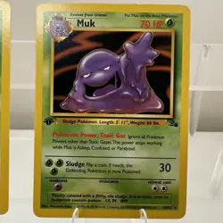 Vintage Pokemon 1st Edition Muk 28/62 1st Edition Grimer 48/62 Fossil Non Holo - Image 3