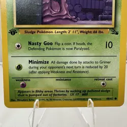 Vintage Pokemon 1st Edition Muk 28/62 1st Edition Grimer 48/62 Fossil Non Holo - Image 5