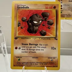 Vintage Pokemon 1st Edition Golem 36/62 Graveler 37/62 Geodude 47/62 Fossil Set - Image 2