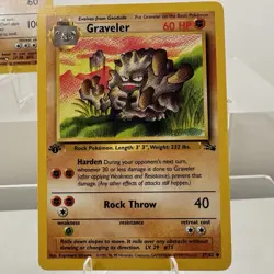 Vintage Pokemon 1st Edition Golem 36/62 Graveler 37/62 Geodude 47/62 Fossil Set - Image 3