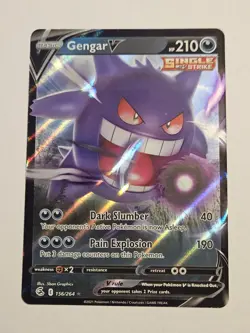 Pokemon Gengar V Ultra Rare 156/264 Swsh08 Fusion Strike Holo 210 HP - Image 1