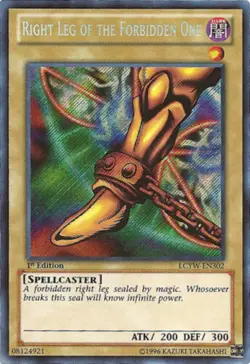 Yugioh! LP Right Leg of the Forbidden One - LCYW-EN302 - Secret Rare - Unlimited - Image 1