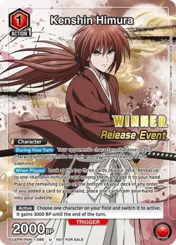 Kenshin Himura Winner Release Foil - UEPR/RNK-1-086 NM - Union Arena - Image 1