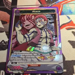 Union Arena Bandai Akaza Character SR Foil 4000BP UE05BT/KMY 052 Demon Slayer - Image 1