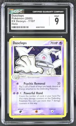 CGC 9 MINT Dusclops 2005 EX Deoxys 7/107 Holo Pokemon Card - Image 1
