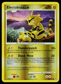 Pokemon Card - Electabuzz Diamond and Pearl 81/130 Common Reverse Holo - Image 1